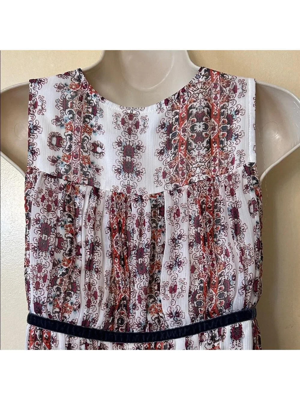 Abercrombie & Fitch Cream Floral Chiffon Mini Dress size S